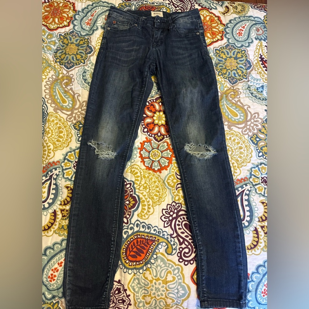Hudson Girl’s Distressed Skinny Ripped Knee Jeans sz 10